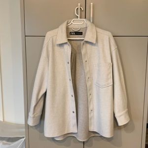 Zara Cream Shirt Jacket
